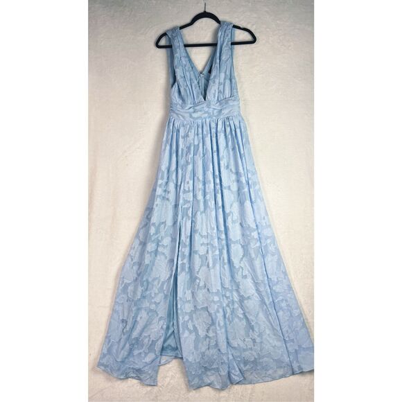 Lulus Sweet Sophistication Light Blue Burnout Floral Maxi Dress Size S NWT - Picture 6 of 15